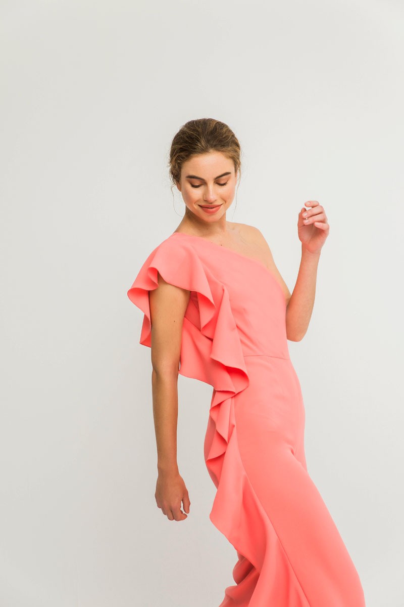 Comprar online mono de fiesta con volantes para invitada de boda de dia fiesta pedida de mano dama de honor