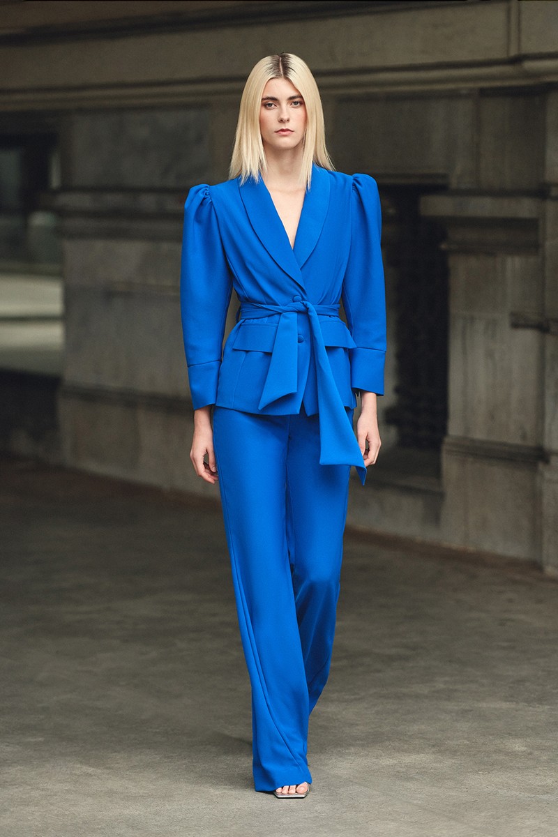 blazer con palazzo de crepe azul klein para invitada de boda, graduación, fiesta, evento, mamá de comunion, bautizo, shop online, compra online